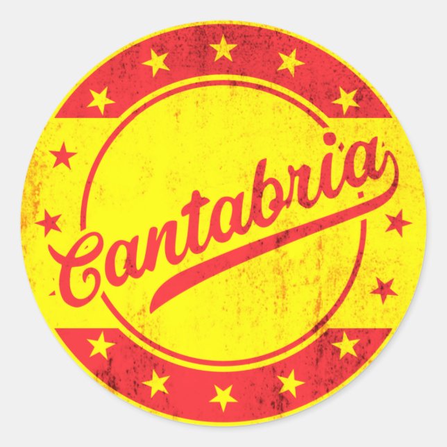 Sticker Rond Voyageur mondial - Cantabrie, Espagne (Devant)