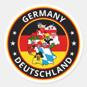 Sticker Rond Voyageur mondial - Deutschland Allemagne (Modifi