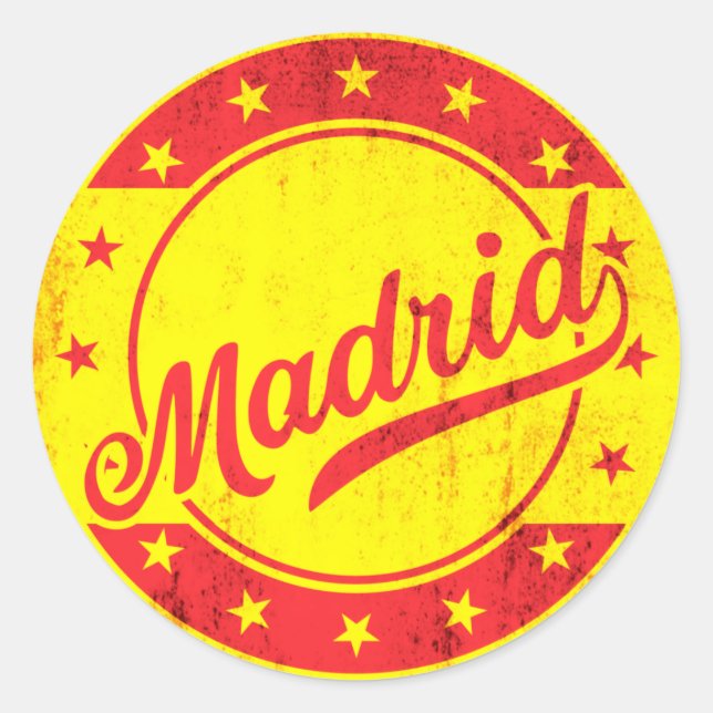 Sticker Rond Voyageur mondial - Madrid, Espagne (Devant)