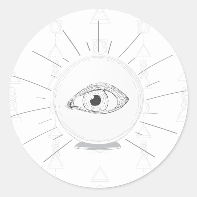 Sticker Rond Voyant de voyant Fortune Yeux Esotérique Crystal B (Devant)