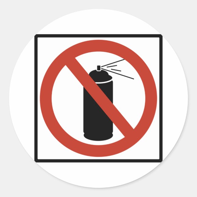 Sticker Rond VOYELLE DIACRITIQUE INTERDITE Aérosol Spray (Devant)