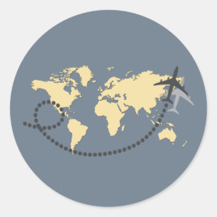 Sticker Rond Voyons l'illustration du monde