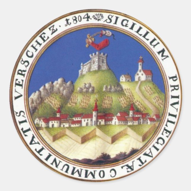 Sticker Rond Vrac Coat d'armoiries (Devant)