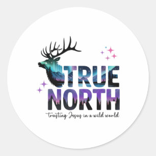 Sticker Rond Vrai Nord Faire Confiance à Jésus Dans Un Monde Sa