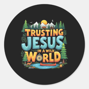 Sticker Rond Vrai Nord Vbs 2025 Faire Confiance à Jésus Camp Ch