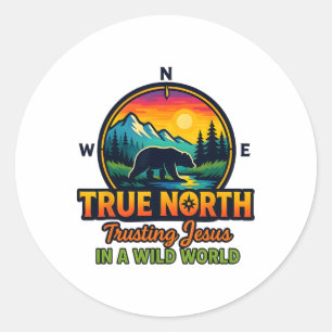 Sticker Rond Vrai Nord Vbs 2025 Faire Confiance à Jésus Désert