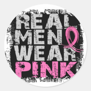 Sticker Rond Vrai rose de vêtements pour hommes de cancer du