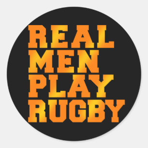 Sticker Rond Vrai rugby de jeu d'hommes