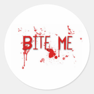 Sticker Rond Vrai Sang "Bite Me"