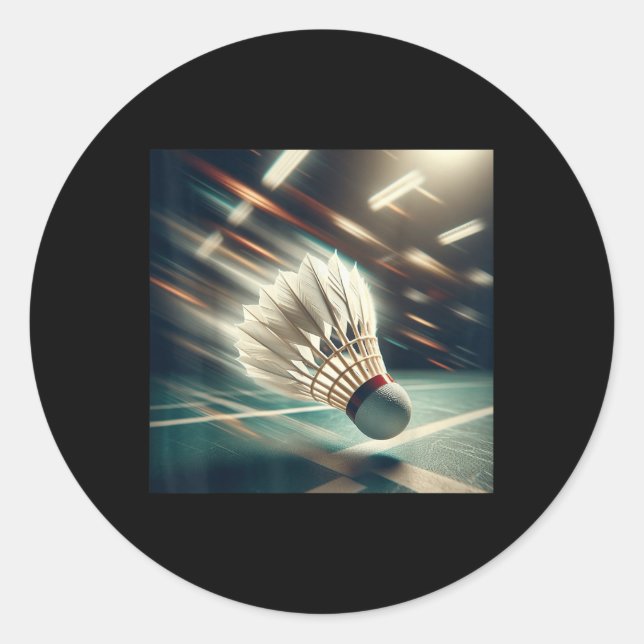 Sticker Rond Vraiment comme le volant de badminton (Devant)