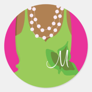 Sticker Rond Vraiment Jolies Filles Monogramme