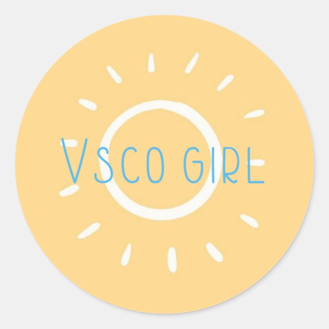 Sticker Rond vsco girl (Devant)