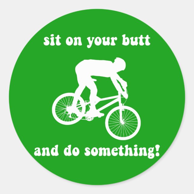Sticker Rond VTT amusant (Devant)