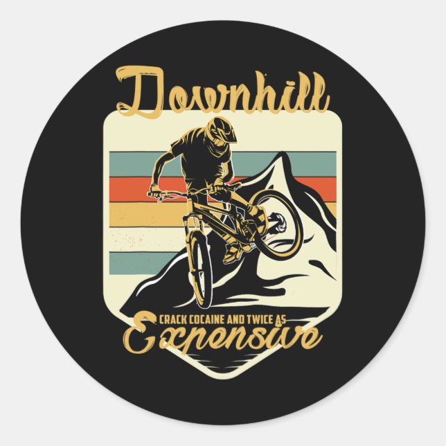 Sticker Rond VTT Ça ne devient jamais plus facile en descente M (Devant)