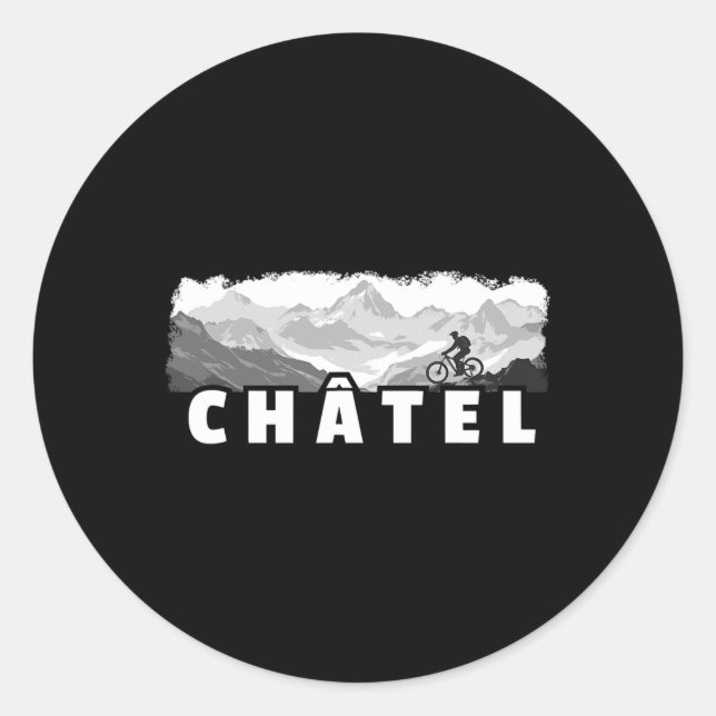Sticker Rond VTT Châtel France Cyclisme  (Devant)