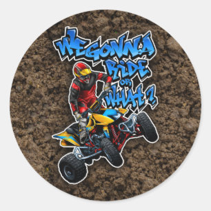 Sticker Rond VTT - On Va Circuler Ou Quoi ?