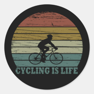 Sticker Rond Vtt Vélo Tout Terrain Drôle Cyclisme
