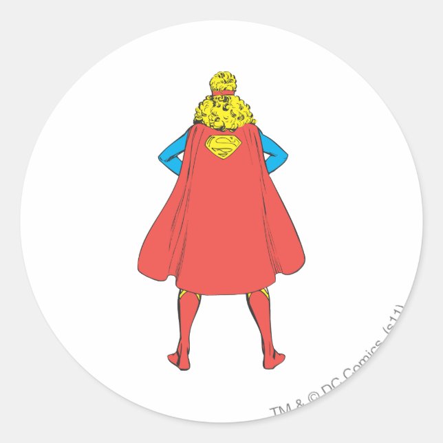 Sticker Rond Vue arrière Supergirl (Devant)