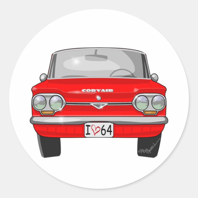 Sticker Rond Vue avant Corvair 1964 (Devant)