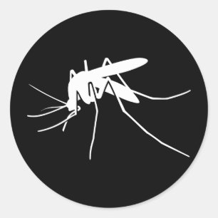 Sticker Rond Vue de côté de moustique blanc
