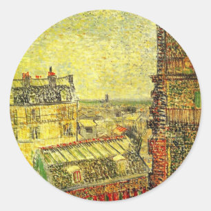 Sticker Rond Vue de Paris depuis la chambre de Vincent par Vinc