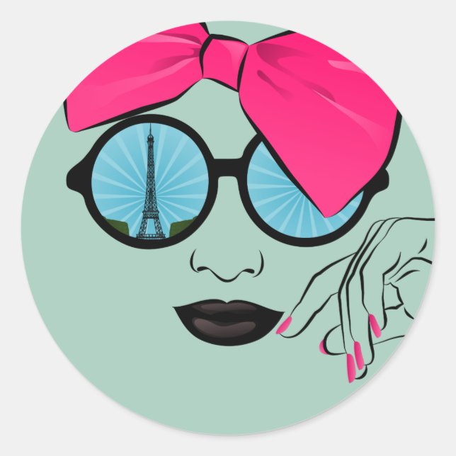 Sticker Rond Vue de Paris surdimensionnée (Devant)