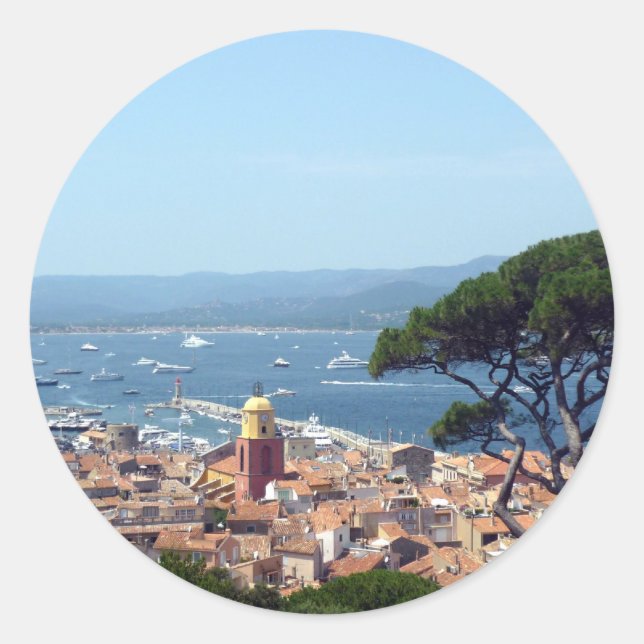 Sticker Rond vue de st tropez (Devant)