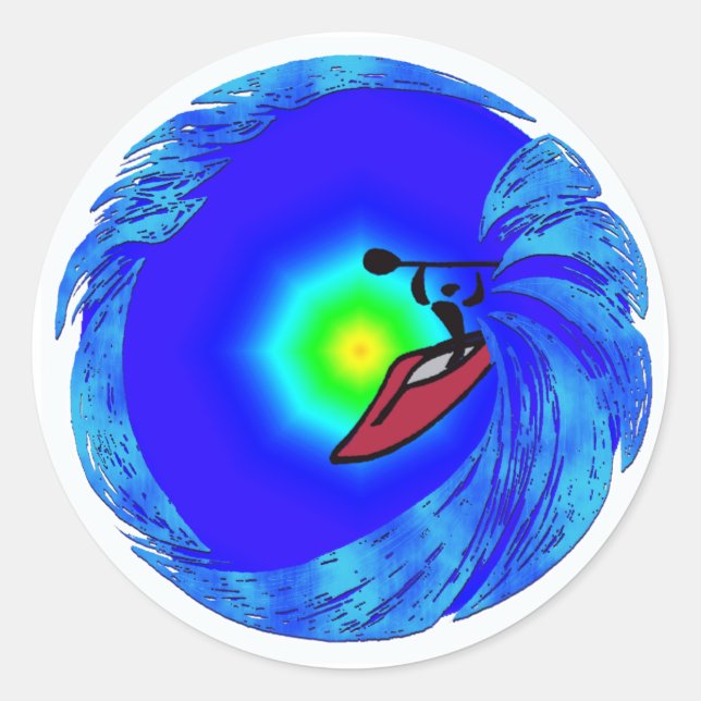 Sticker Rond Vue des âmes de Kayak (Devant)