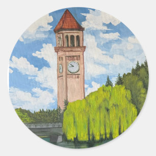 Sticker Rond Vue du parc River Front