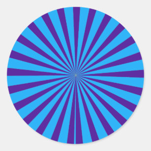 Sticker Rond Vue du tunnel Indigo Blue Purple Starburst Sun Ray