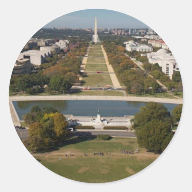 Sticker Rond Vue panoramique de Washington DC (Devant)