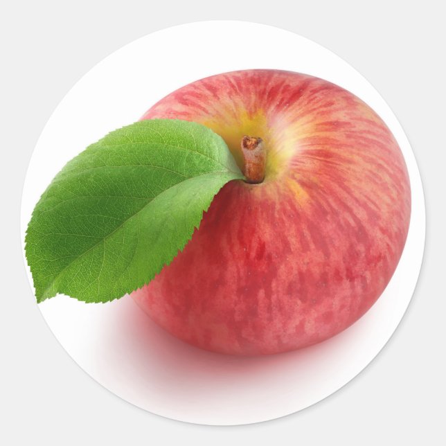 Sticker Rond Vue supérieure de la pomme rouge (Devant)