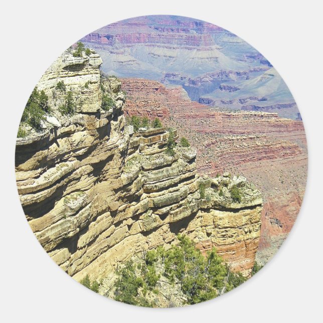 Sticker Rond Vue sur le Grand Canyon (Devant)