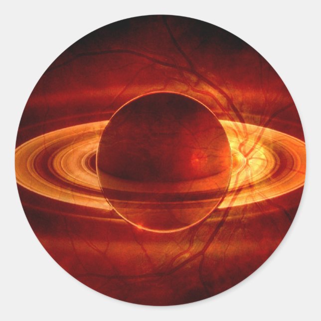 Sticker Rond Vue unique de Saturne (Devant)