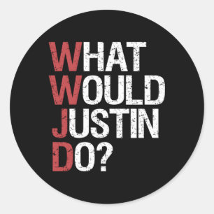Sticker Rond W Justin Do Wwjd
