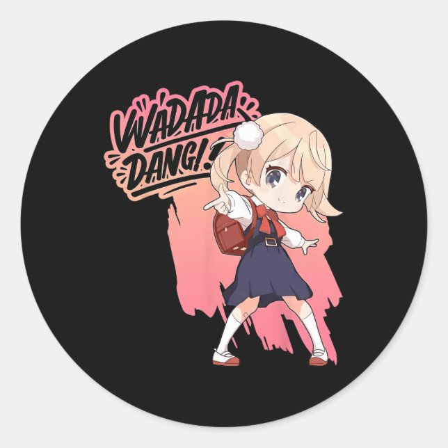 Sticker Rond Wadada Dang Shigure Ui Loli Danse Anime Gi (Devant)
