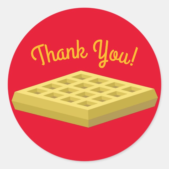 Sticker Rond Waffle Cute Breakfast Brunch Enfants 1er Anniversa (Devant)