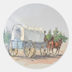 Sticker Rond WAGON COUVERT par SHARON SHARPE