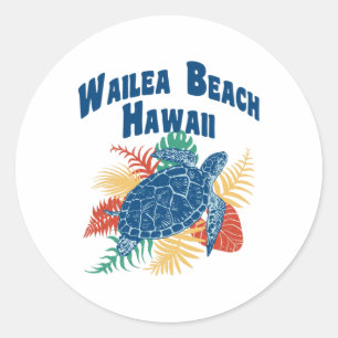 Sticker Rond Wailea Beach Maui Hawaii Hawaii Iles Hawaii