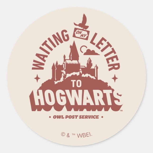 Sticker Rond Waiting for my Letter to HOGWARTS™ (Devant)