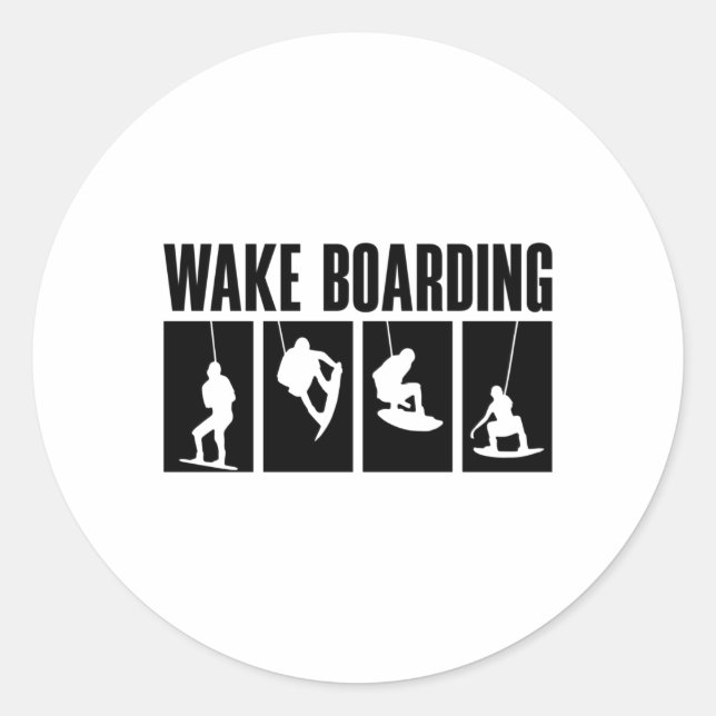 Sticker Rond Wakeboard Wake Boarding Wakeboarding Wakeboarder (Devant)