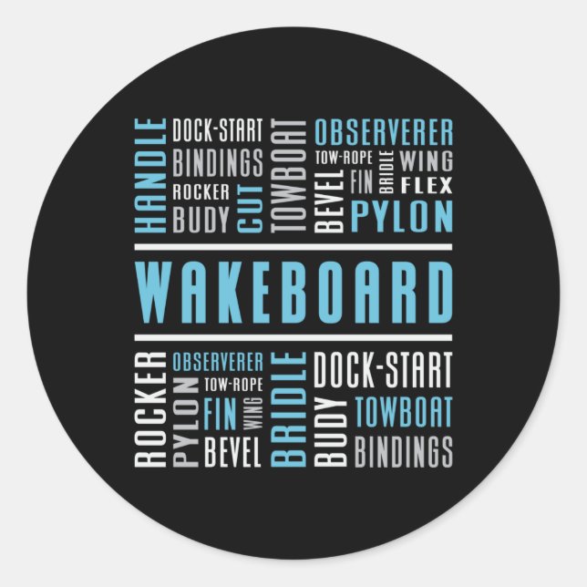 Sticker Rond Wakeboard Wake Wakeboarder Amateurs Wakeboard Wake (Devant)