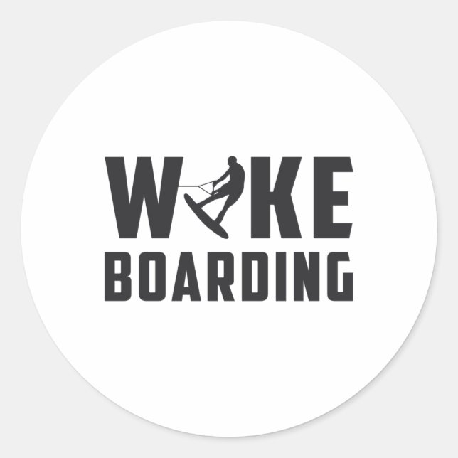Sticker Rond Wakeboard Wakeboard Amateurs de Wakeboard Cadeau (Devant)