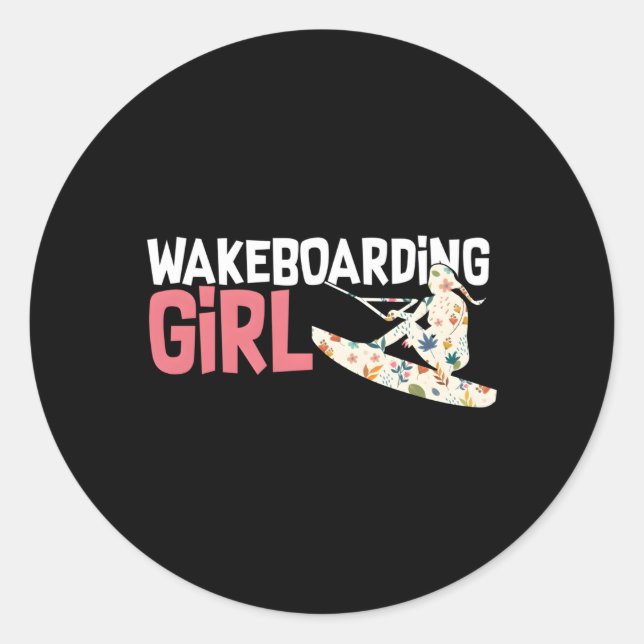 Sticker Rond Wakeboard Wakeboard Sports nautiques Wakeboard Wak (Devant)