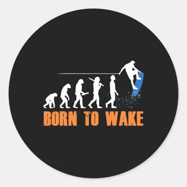 Sticker Rond Wakeboard Wakeboardeur Wakeboarding Freestyle Wake (Devant)