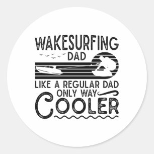 Sticker Rond Wakesurf Papa Glacière Wakeboard Wakeboard Wakeboa