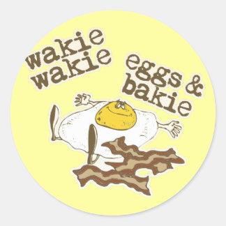 Sticker Rond Wakie Wakie Oeufs et Bakie