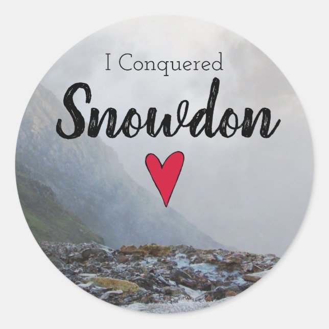 Sticker Rond Wales conquis Snowdon Welsh Stream Souvenir (Devant)
