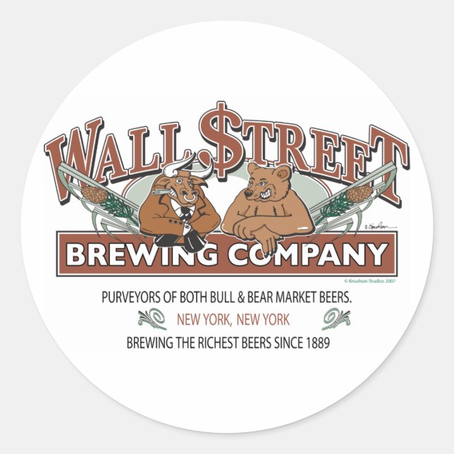 Sticker Rond WALL STREET-BREWING-Company (Devant)