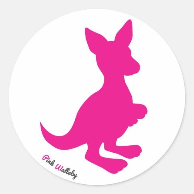 Sticker rond Wallaby rose (Devant)